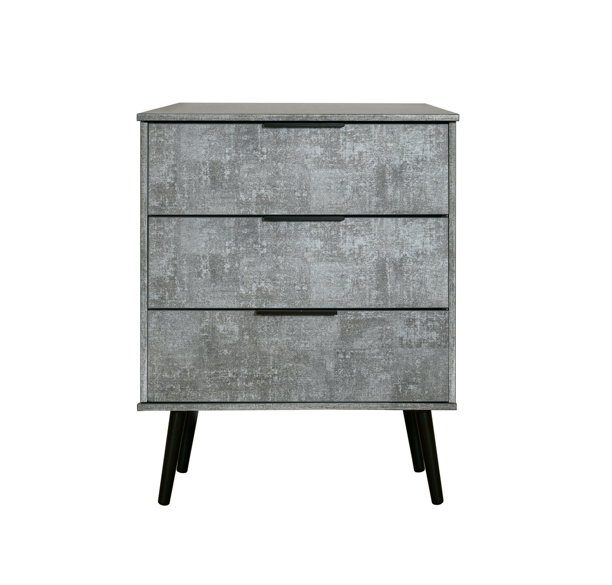Hong Kong 3 Drawer Midi Chest with Scandinavian Dark Legs - Welcome Furniture