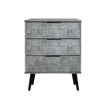 Hong Kong 3 Drawer Midi Chest with Scandinavian Dark Legs - Welcome Furniture