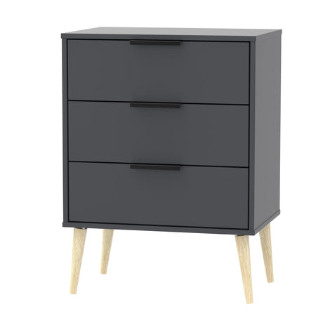 Hong Kong 3 Drawer Midi Chest with Scandinavian Light Legs - Welcome Furniture