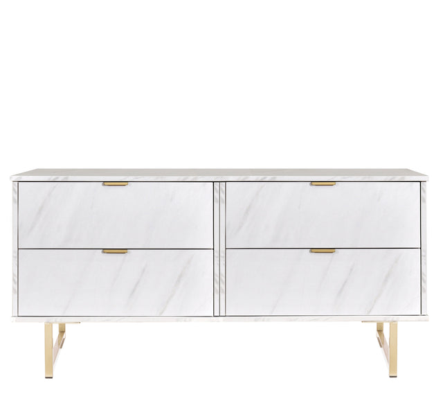 Hong Kong 4 Drawer Bed Box with Gold Frame Legs - Welcome Furniture