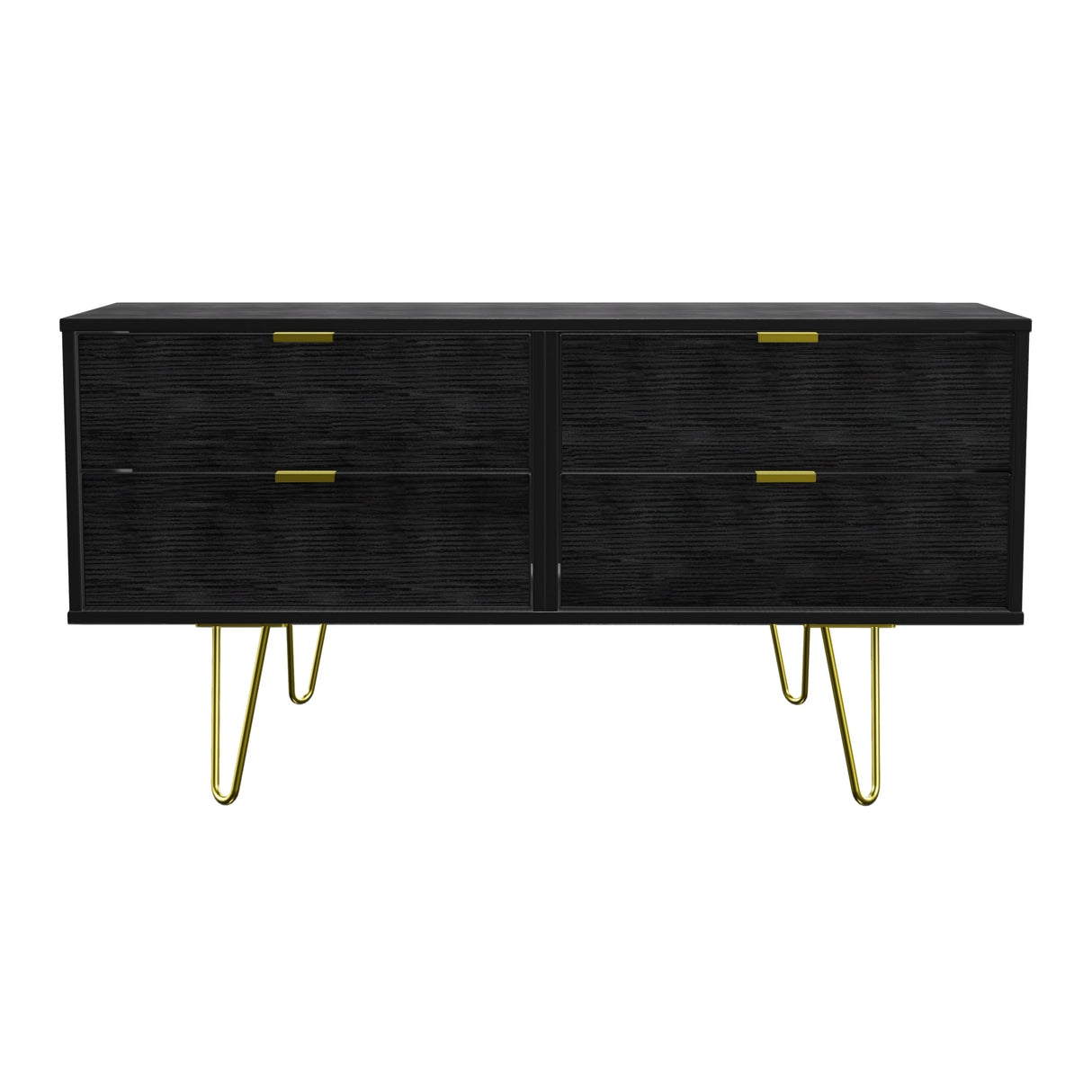 Hong Kong 4 Drawer Bed Box with Gold Hairpin Legs - Welcome Furniture
