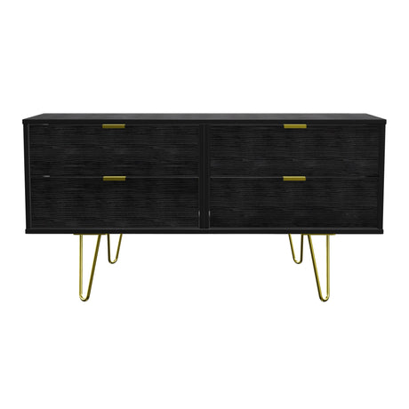Hong Kong 4 Drawer Bed Box with Gold Hairpin Legs - Welcome Furniture