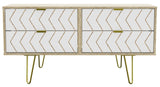 Hong Kong 4 Drawer Bed Box with Gold Hairpin Legs - Welcome Furniture