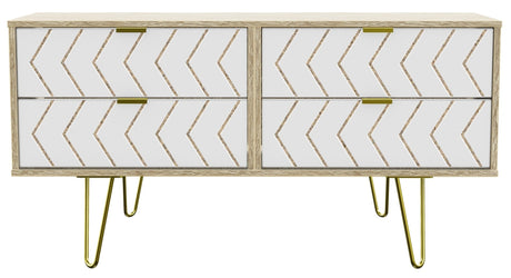 Hong Kong 4 Drawer Bed Box with Gold Hairpin Legs - Welcome Furniture