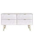 Hong Kong 4 Drawer Bed Box with Gold Hairpin Legs - Welcome Furniture