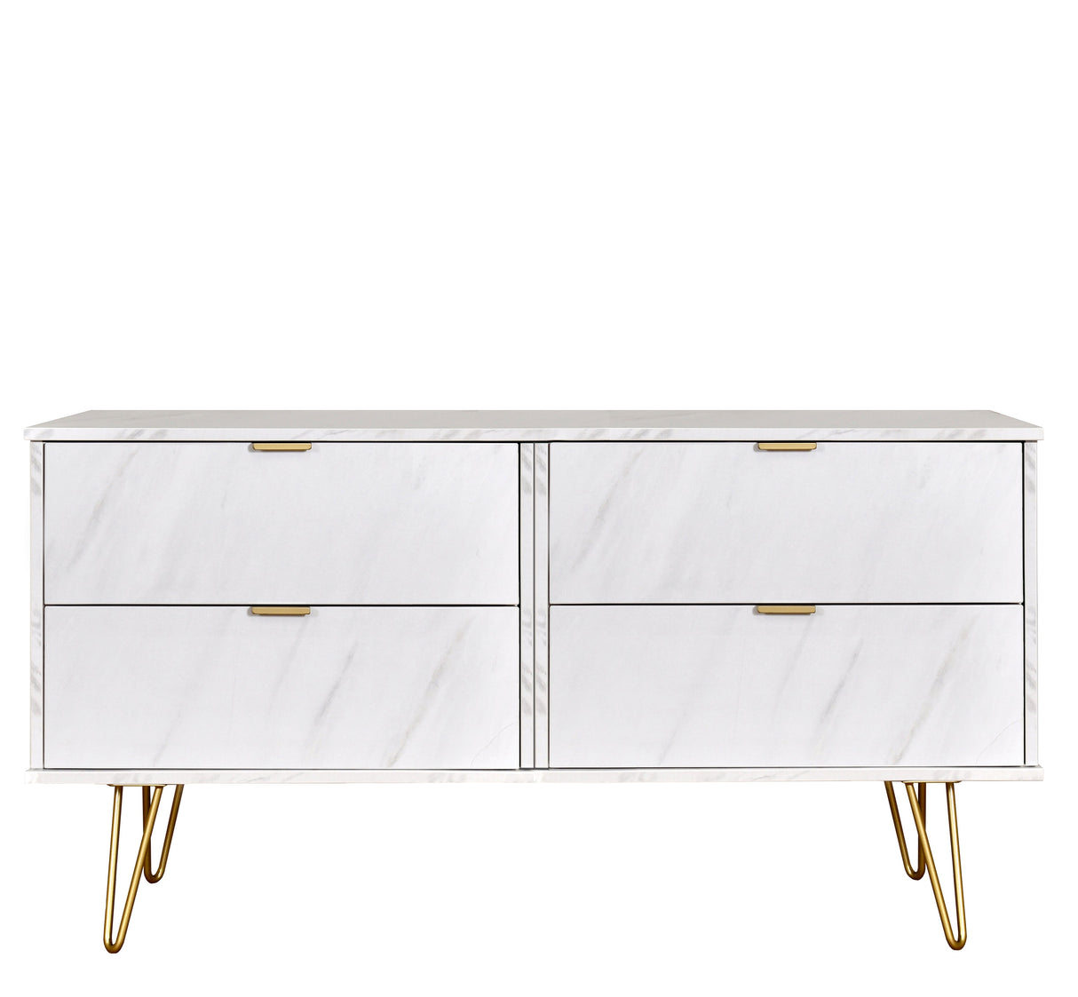 Hong Kong 4 Drawer Bed Box with Gold Hairpin Legs - Welcome Furniture