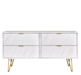Hong Kong 4 Drawer Bed Box with Gold Hairpin Legs - Welcome Furniture