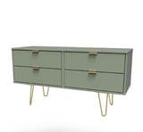 Hong Kong 4 Drawer Bed Box with Gold Hairpin Legs - Welcome Furniture