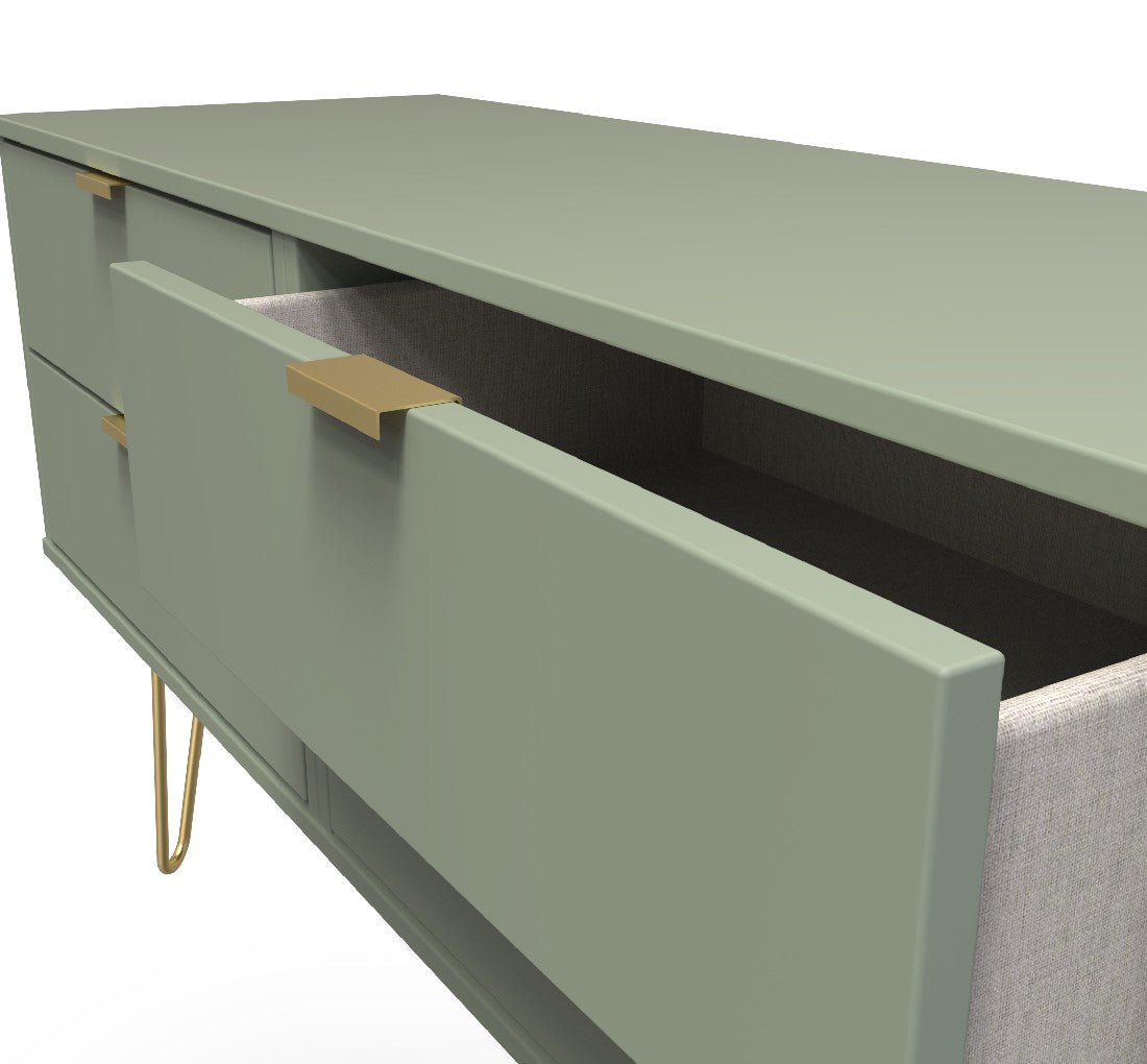 Hong Kong 4 Drawer Bed Box with Gold Hairpin Legs - Welcome Furniture