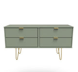 Hong Kong 4 Drawer Bed Box with Gold Hairpin Legs - Welcome Furniture