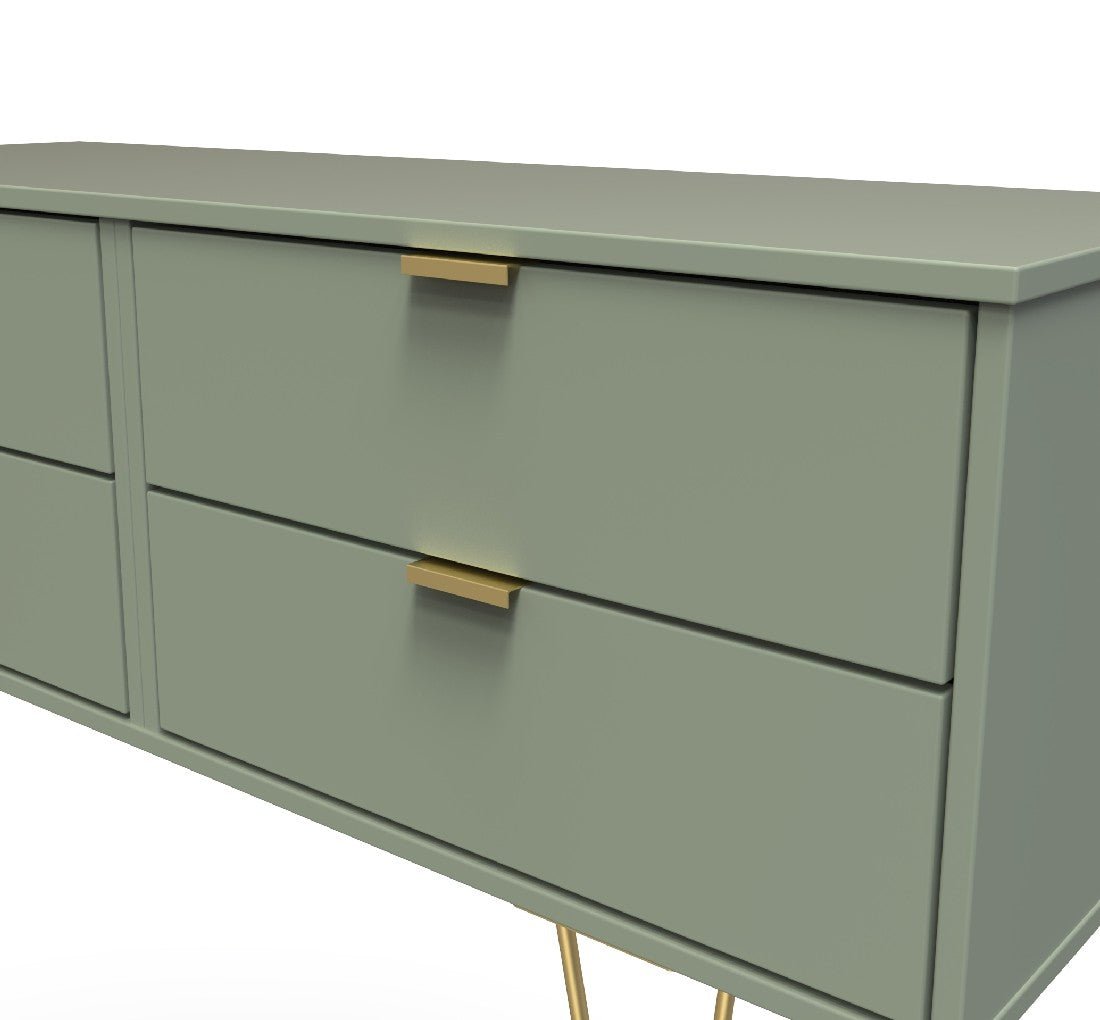 Hong Kong 4 Drawer Bed Box with Gold Hairpin Legs - Welcome Furniture
