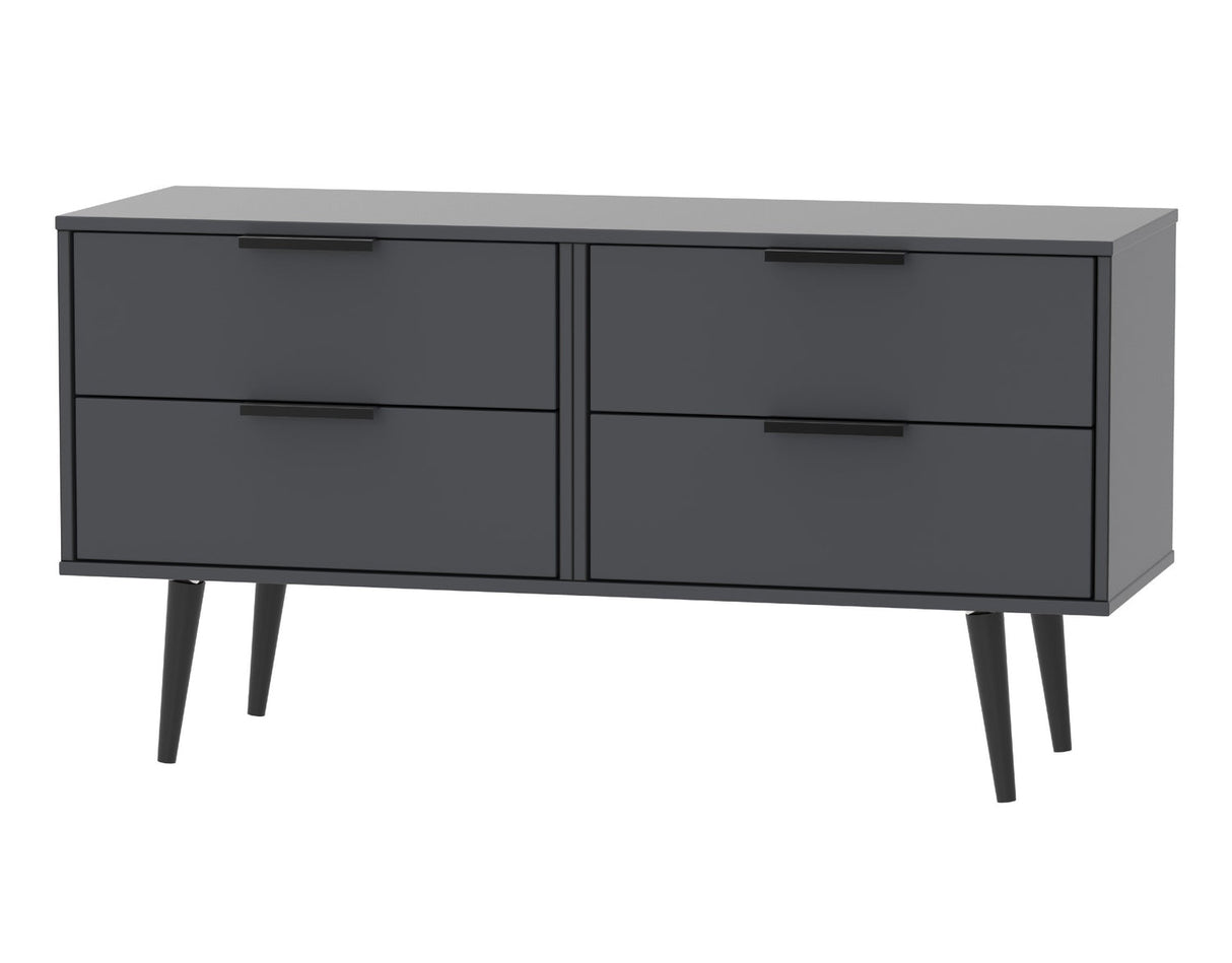 Hong Kong 4 Drawer Bed Box with Scandinavian Dark Legs - Welcome Furniture