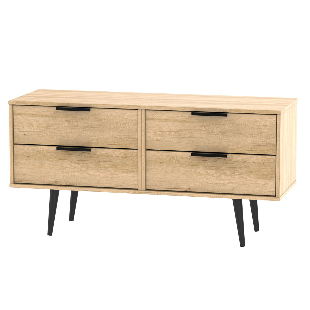 Hong Kong 4 Drawer Bed Box with Scandinavian Dark Legs - Welcome Furniture