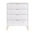 Hong Kong 4 Drawer Chest with Gold Frame Legs - Welcome Furniture