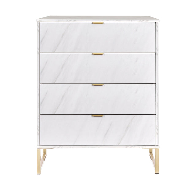 Hong Kong 4 Drawer Chest with Gold Frame Legs - Welcome Furniture
