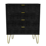 Hong Kong 4 Drawer Chest with Gold Hairpin Legs - Welcome Furniture
