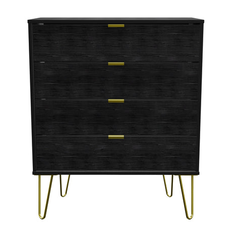 Hong Kong 4 Drawer Chest with Gold Hairpin Legs - Welcome Furniture