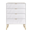 Hong Kong 4 Drawer Chest with Gold Hairpin Legs - Welcome Furniture