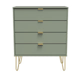 Hong Kong 4 Drawer Chest with Gold Hairpin Legs - Welcome Furniture