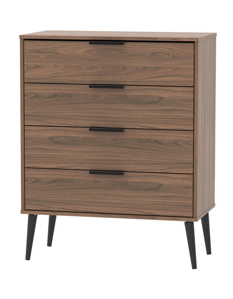 Hong Kong 4 Drawer Chest with Scandinavian Dark Legs - Welcome Furniture