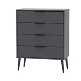 Hong Kong 4 Drawer Chest with Scandinavian Dark Legs - Welcome Furniture