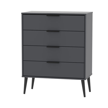 Hong Kong 4 Drawer Chest with Scandinavian Dark Legs - Welcome Furniture