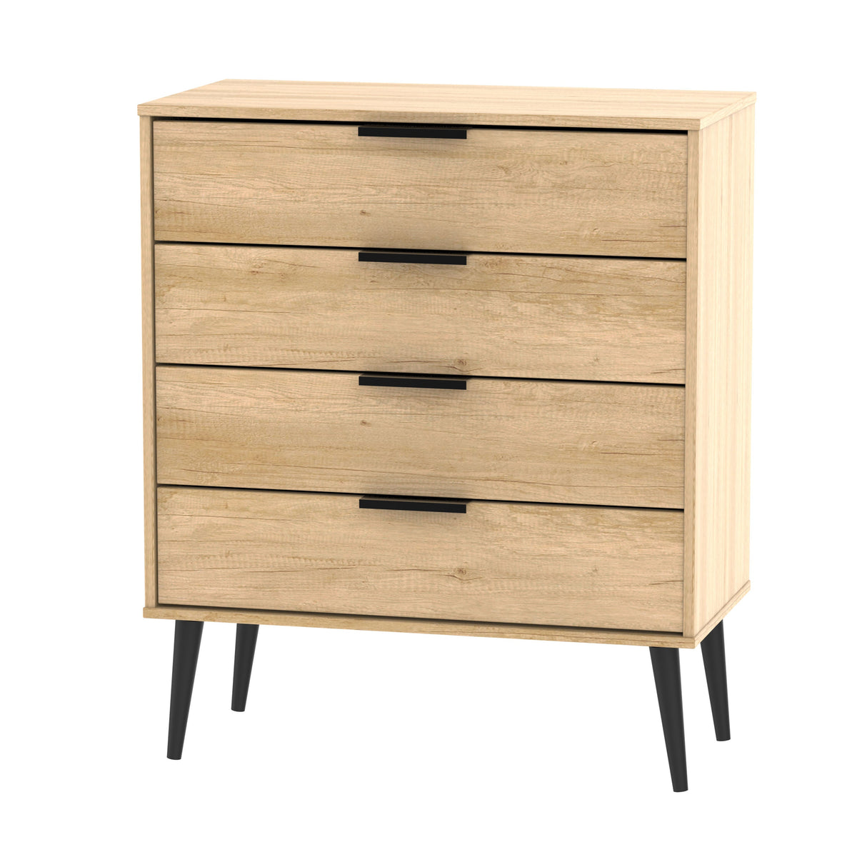 Hong Kong 4 Drawer Chest with Scandinavian Dark Legs - Welcome Furniture