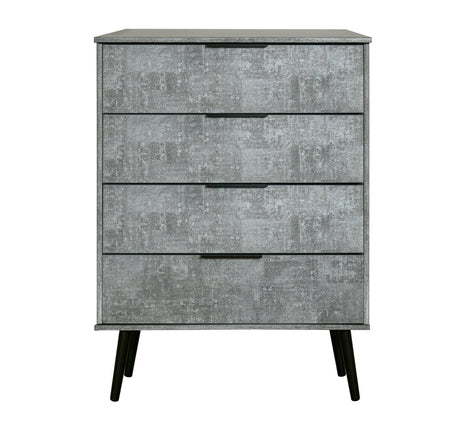 Hong Kong 4 Drawer Chest with Scandinavian Dark Legs - Welcome Furniture