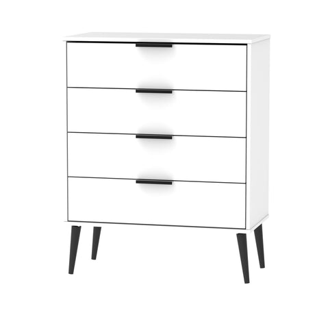 Hong Kong 4 Drawer Chest with Scandinavian Dark Legs - Welcome Furniture