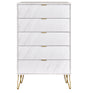 Hong Kong 5 Drawer Chest with Gold Hairpin Legs - Welcome Furniture
