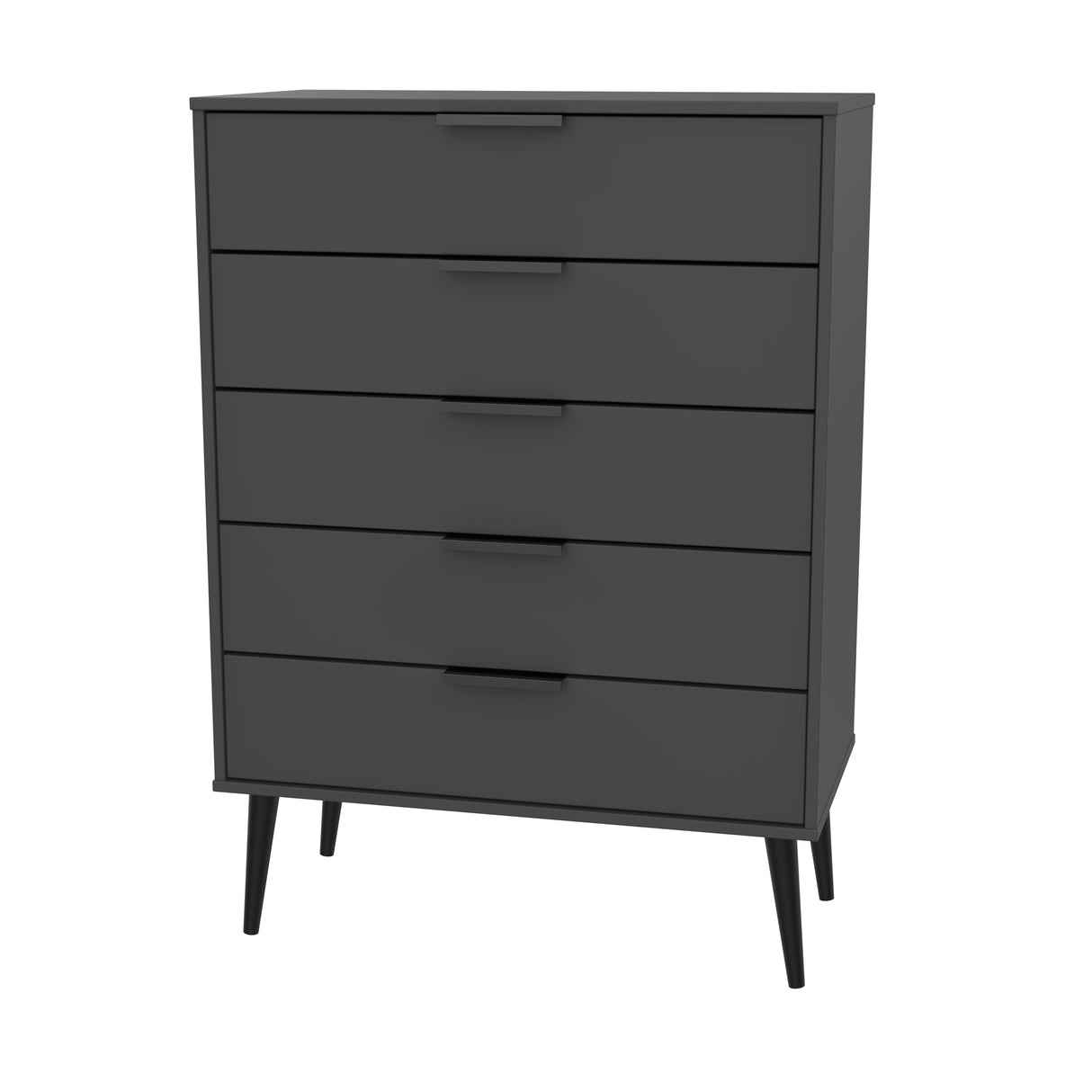 Hong Kong 5 Drawer Chest with Scandinavian Dark Legs - Welcome Furniture