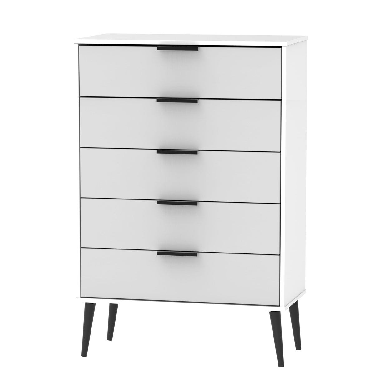 Hong Kong 5 Drawer Chest with Scandinavian Dark Legs - Welcome Furniture