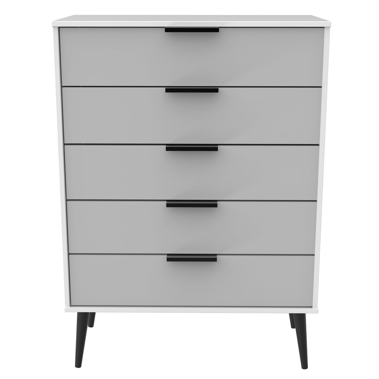 Hong Kong 5 Drawer Chest with Scandinavian Dark Legs - Welcome Furniture