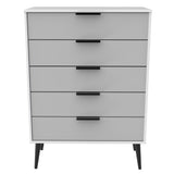Hong Kong 5 Drawer Chest with Scandinavian Dark Legs - Welcome Furniture