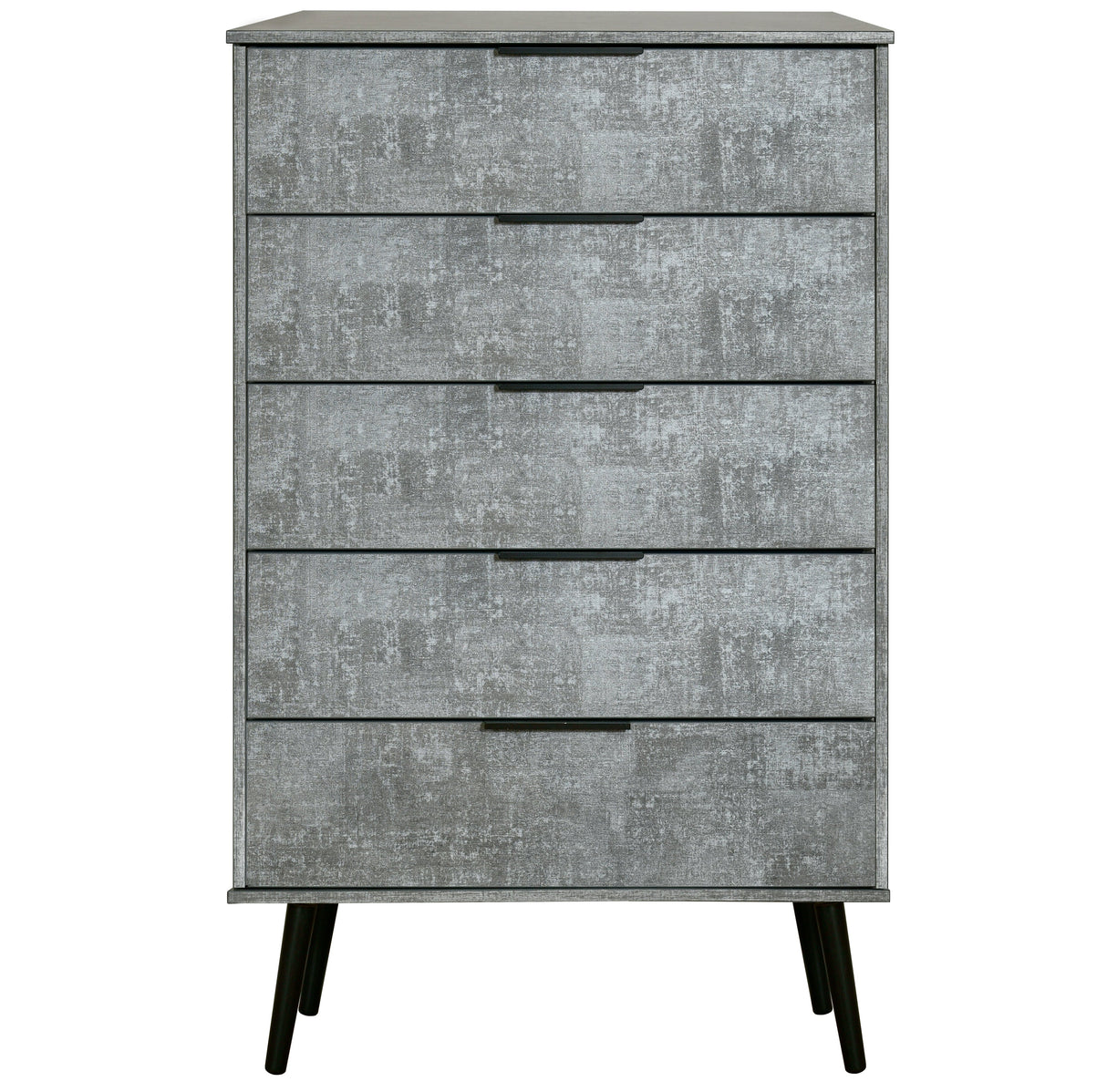 Hong Kong 5 Drawer Chest with Scandinavian Dark Legs - Welcome Furniture