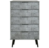 Hong Kong 5 Drawer Chest with Scandinavian Dark Legs - Welcome Furniture