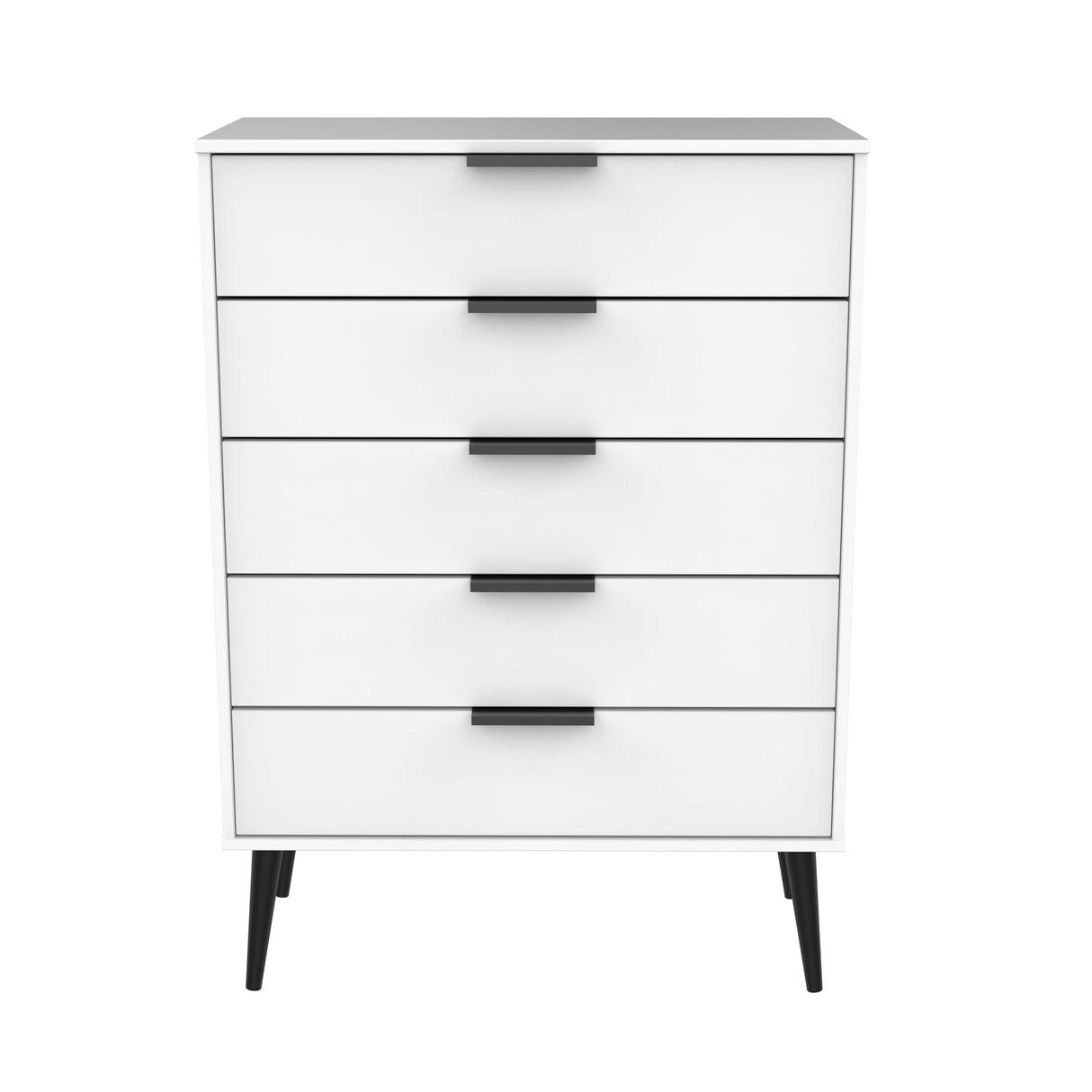 Hong Kong 5 Drawer Chest with Scandinavian Dark Legs - Welcome Furniture
