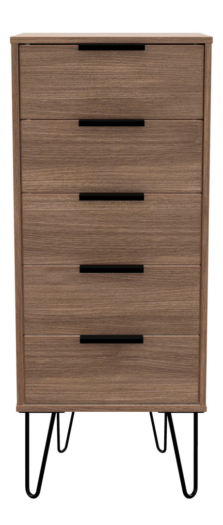Hong Kong 5 Drawer Narrow Chest with Hairpin Legs - Welcome Furniture