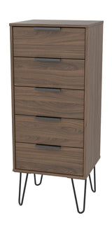 Hong Kong 5 Drawer Narrow Chest with Hairpin Legs - Welcome Furniture