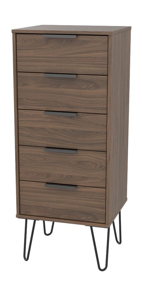 Hong Kong 5 Drawer Narrow Chest with Hairpin Legs - Welcome Furniture
