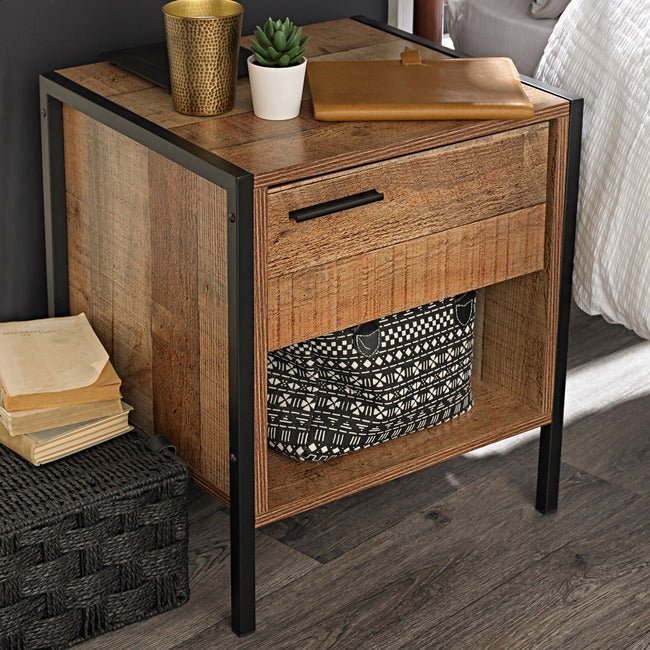 Hoxton Rustic 1 Drawer Bedside Table - LPD