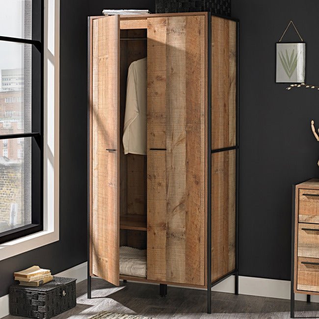 Hoxton Rustic 2 Door Wardrobe - LPD