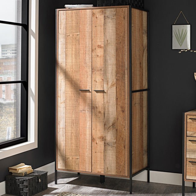 Hoxton Rustic 2 Door Wardrobe - LPD