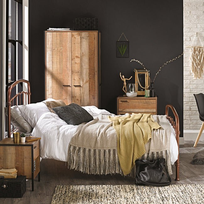 Hoxton Rustic 2 Door Wardrobe - LPD