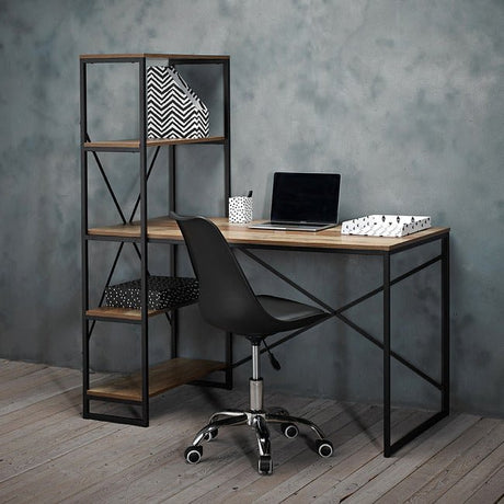 Hoxton Rustic Desk with 3 Shelves - LPD