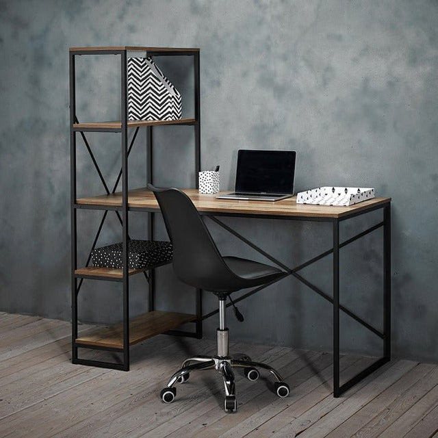 Hoxton Rustic Desk with 3 Shelves - LPD