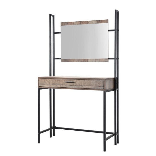 Hoxton Rustic Dressing Table with Mirror and Drawer - LPD