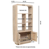 Hudson Carved Mango Wood 2 Door Bookcase - Indian Hub