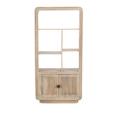 Hudson Carved Mango Wood 2 Door Bookcase - Indian Hub