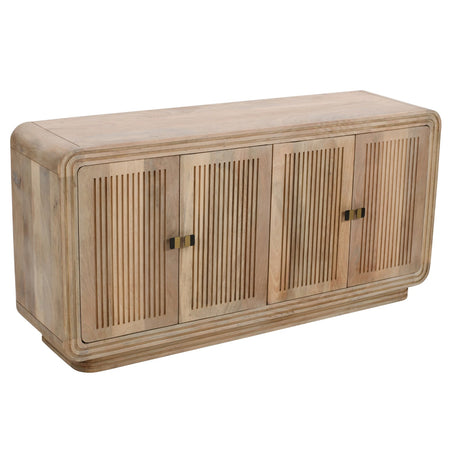 Hudson Carved Mango Wood 4 Door Sideboard - Indian Hub